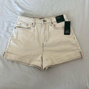 Cream Jean Shorts